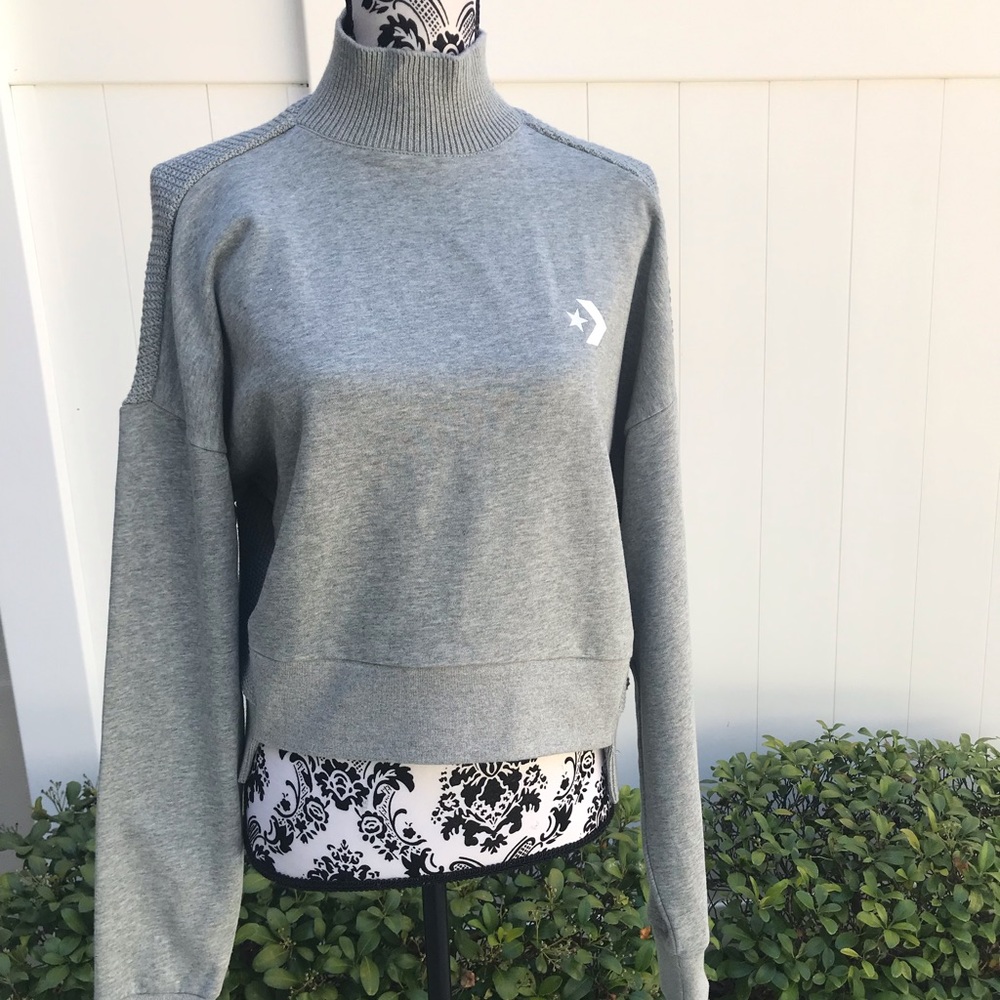 NWT Converse Women’s Sweater Knit Mock Grey - Picture 4 of 8